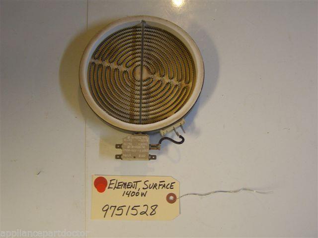 Kitchenaid STOVE 9751528 Element, Surface 1400W used part Kitchenaid STOVE 9751528 Element, Surface 1400W used part